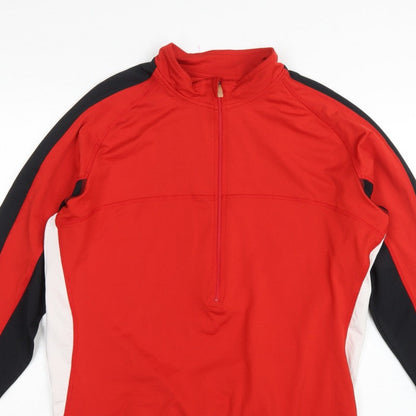 Crane Bike Men's Red Large 1/4 Zip Cycling Track Jacket Stretch