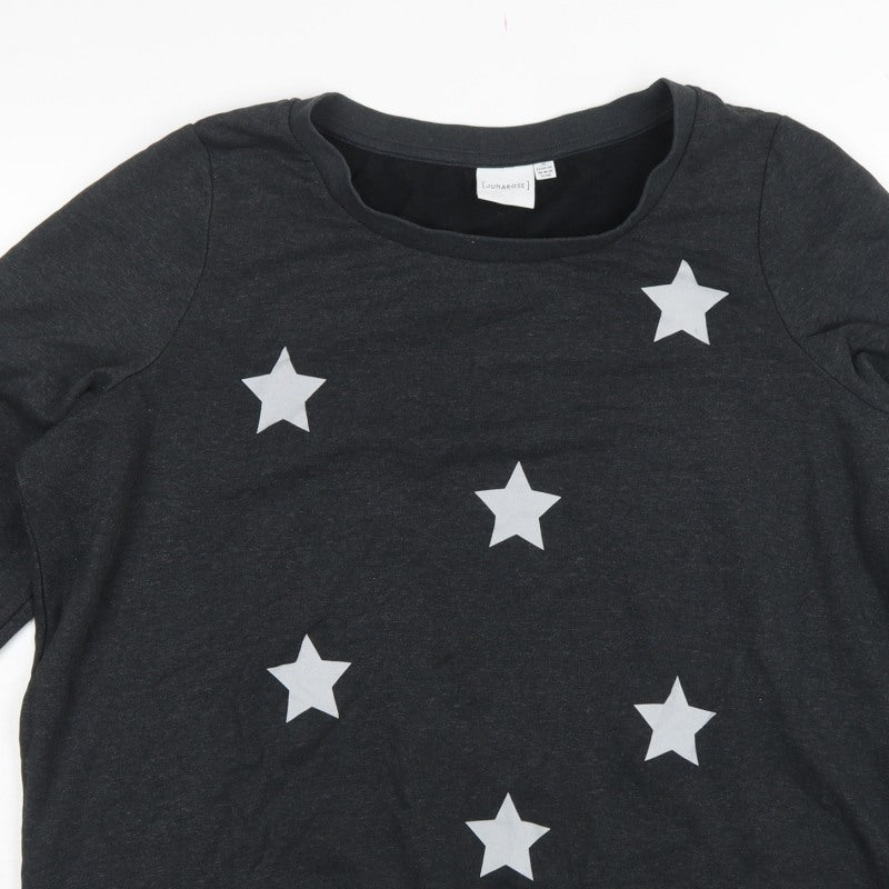 Junarose Women’s Black UK 18-20 Star Print Pullover Sweatshirt