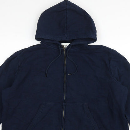 Marks and Spencer Men Navy 3XL Full Zip Hooded Cotton Hoodie Pockets