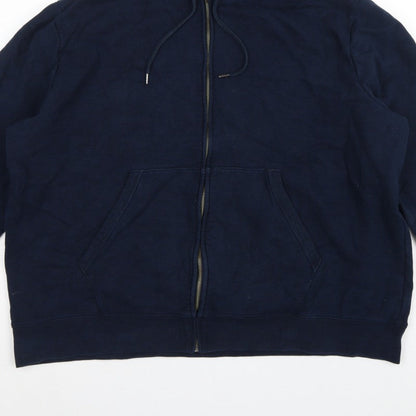 Marks and Spencer Men Navy 3XL Full Zip Hooded Cotton Hoodie Pockets