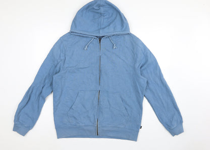 Finisterre Men’s Blue Organic Cotton L Full Zip Hooded Hoodie