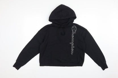Champion Women’s Black Small Logo Print Pullover Hoodie
