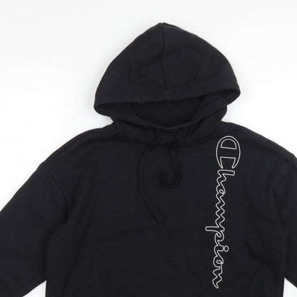 Champion Women’s Black Small Logo Print Pullover Hoodie