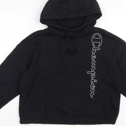 Champion Women’s Black Small Logo Print Pullover Hoodie