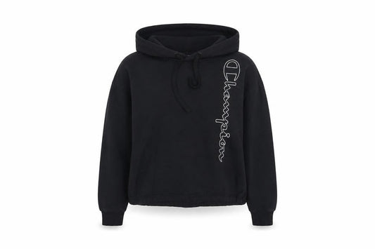 Champion Women’s Black Small Logo Print Pullover Hoodie