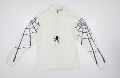 Spyder Men’s White M 1/4 Zip Spider Graphic Ski Sweatshirt Pullover
