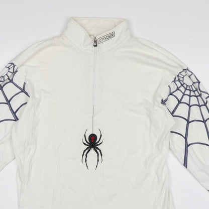 Spyder Men’s White M 1/4 Zip Spider Graphic Ski Sweatshirt Pullover
