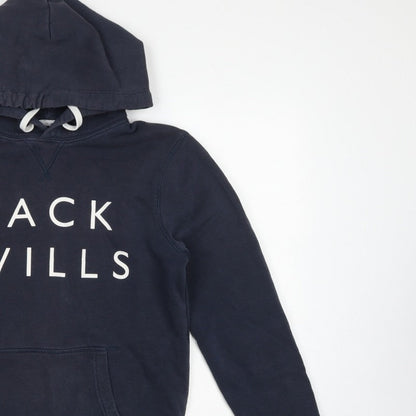 Jack Wills Men’s Blue XS Pullover Logo Hoodie Hooded Cotton Blend