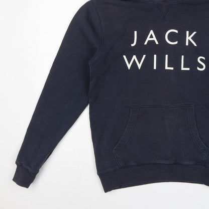 Jack Wills Men’s Blue XS Pullover Logo Hoodie Hooded Cotton Blend