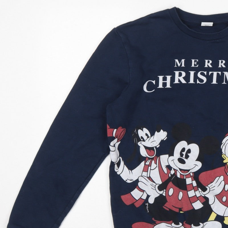 Disney Unisex Adults Navy S Pullover Christmas Mickey Friends Sweatshirt