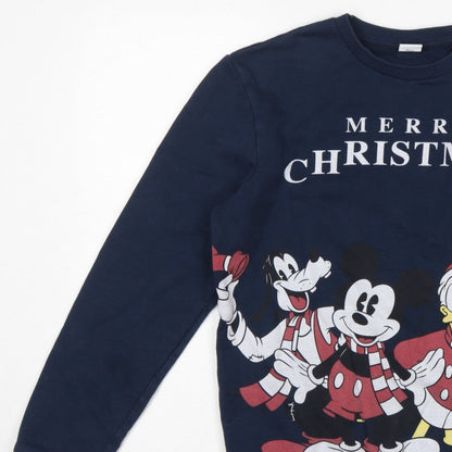 Disney Unisex Adults Navy S Pullover Christmas Mickey Friends Sweatshirt