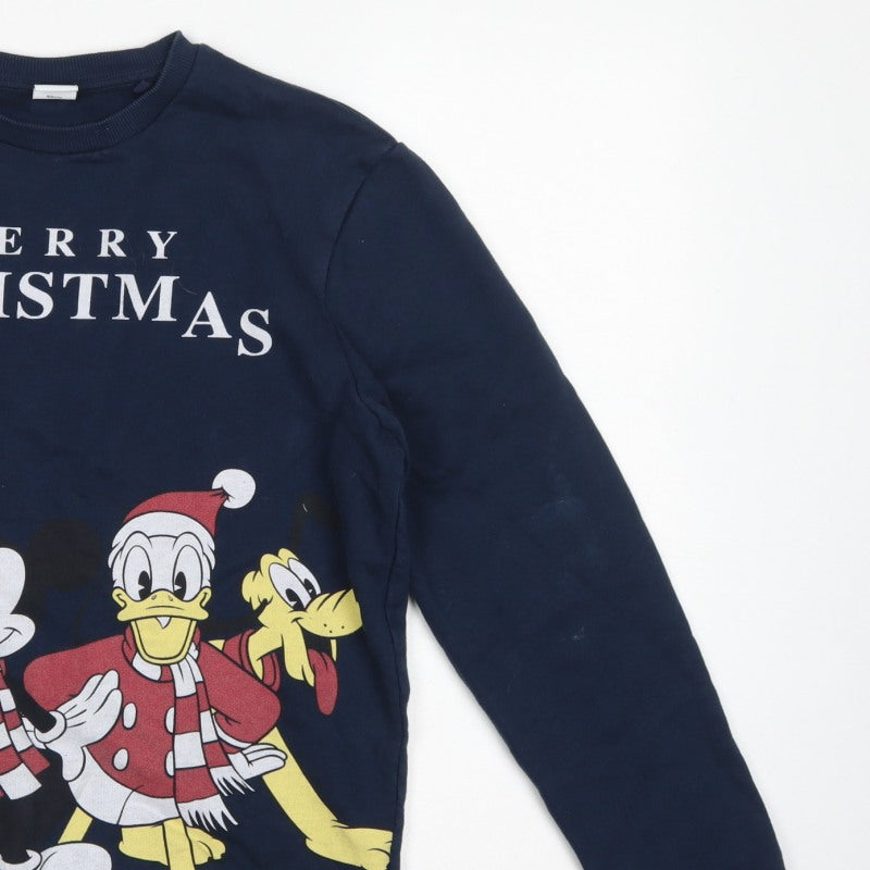 Disney Unisex Adults Navy S Pullover Christmas Mickey Friends Sweatshirt