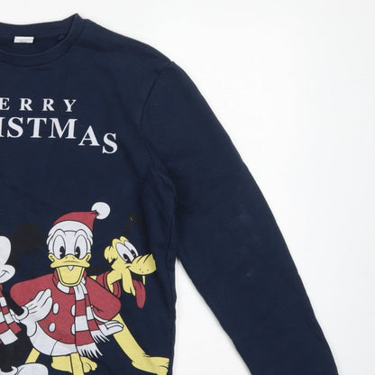 Disney Unisex Adults Navy S Pullover Christmas Mickey Friends Sweatshirt