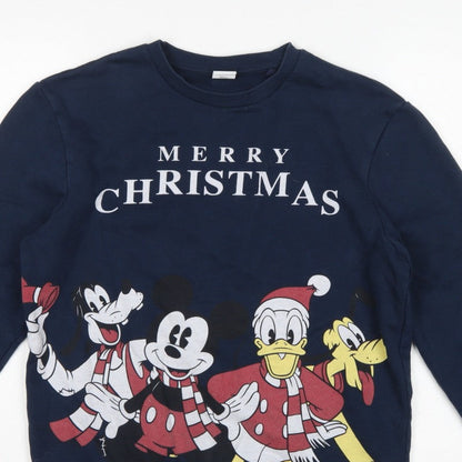 Disney Unisex Adults Navy S Pullover Christmas Mickey Friends Sweatshirt