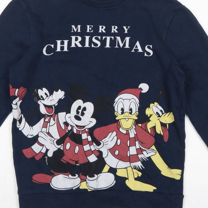 Disney Unisex Adults Navy S Pullover Christmas Mickey Friends Sweatshirt