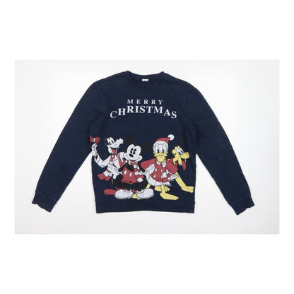 Disney Unisex Adults Navy S Pullover Christmas Mickey Friends Sweatshirt