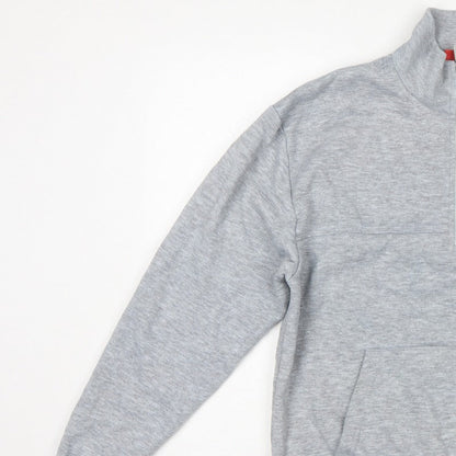 Slazenger Men’s Grey S 1/4 Zip High Neck Pocket Sweatshirt