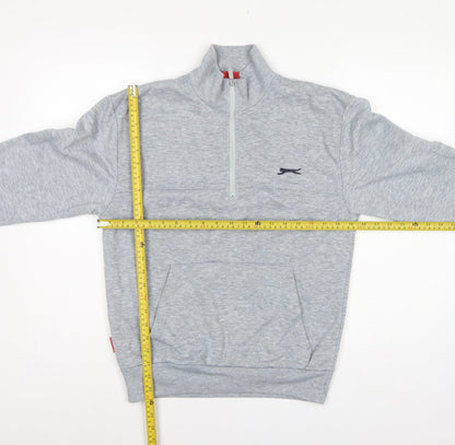 Slazenger Men’s Grey S 1/4 Zip High Neck Pocket Sweatshirt