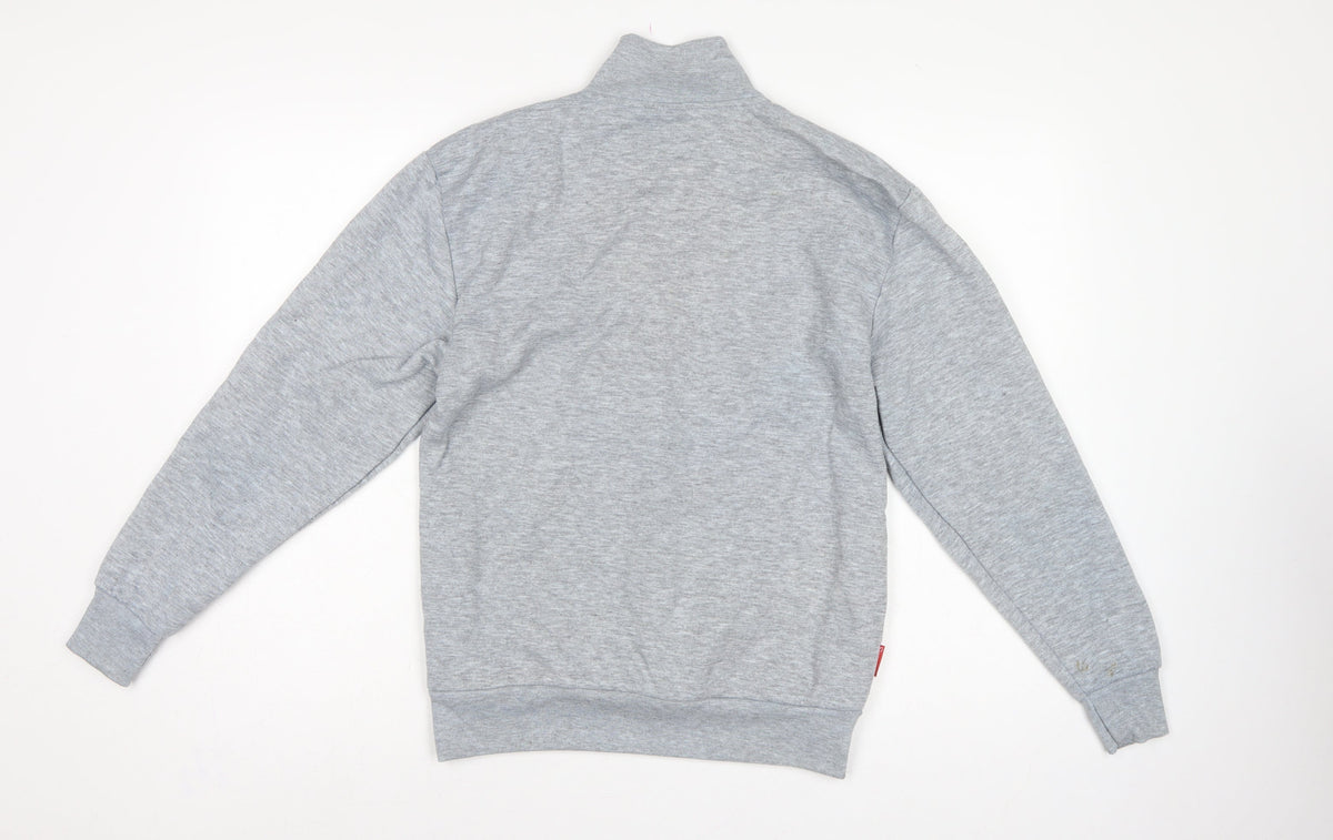 Slazenger Men’s Grey S 1/4 Zip High Neck Pocket Sweatshirt