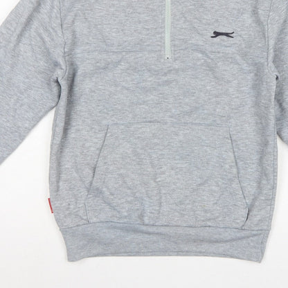 Slazenger Men’s Grey S 1/4 Zip High Neck Pocket Sweatshirt