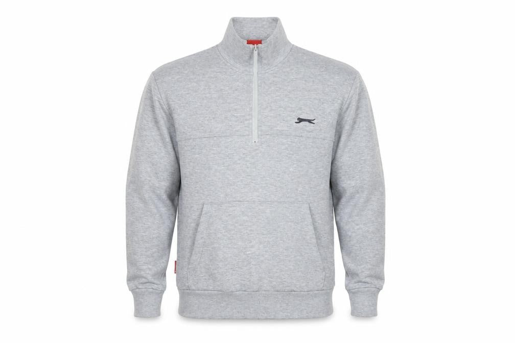Slazenger Men’s Grey S 1/4 Zip High Neck Pocket Sweatshirt