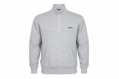 Slazenger Men’s Grey S 1/4 Zip High Neck Pocket Sweatshirt
