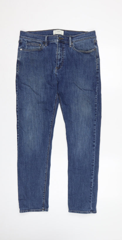 Marks and Spencer Men’s Blue 32/31 Slim Fit Tapered Jeans