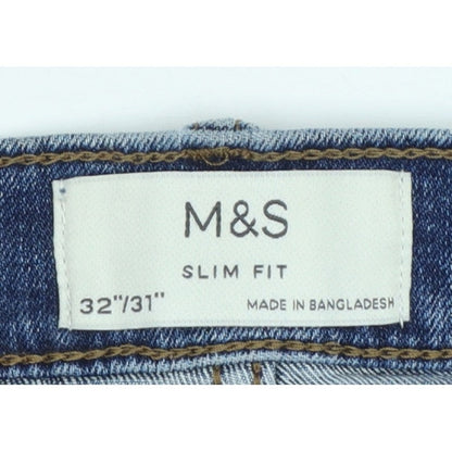 Marks and Spencer Men’s Blue 32/31 Slim Fit Tapered Jeans
