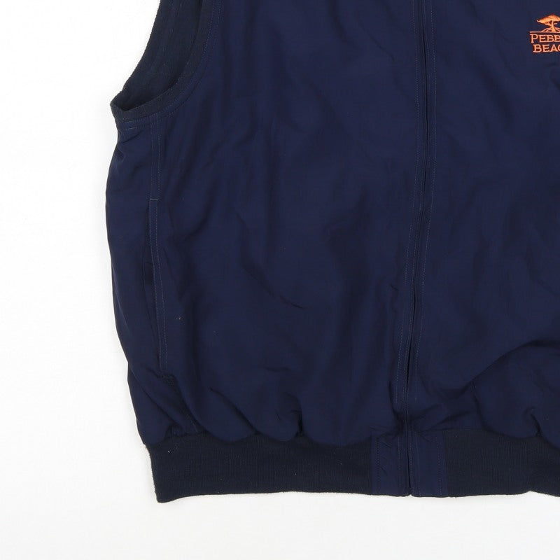 Pebble Beach Men’s Blue M Full Zip Golf Bodywarmer Waistcoat