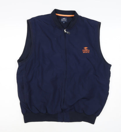 Pebble Beach Men’s Blue M Full Zip Golf Bodywarmer Waistcoat