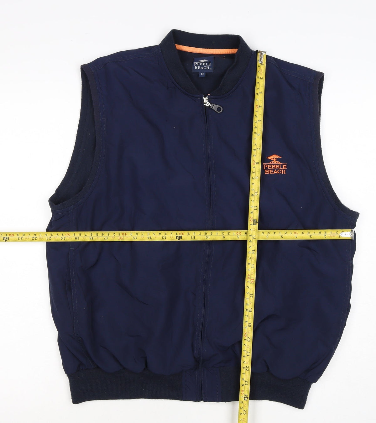 Pebble Beach Men’s Blue M Full Zip Golf Bodywarmer Waistcoat