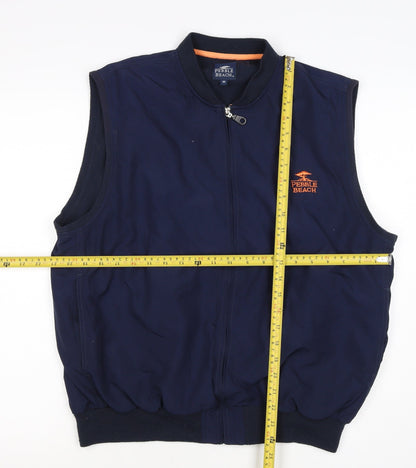 Pebble Beach Men’s Blue M Full Zip Golf Bodywarmer Waistcoat