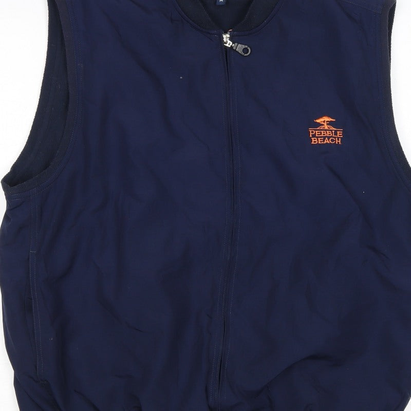 Pebble Beach Men’s Blue M Full Zip Golf Bodywarmer Waistcoat