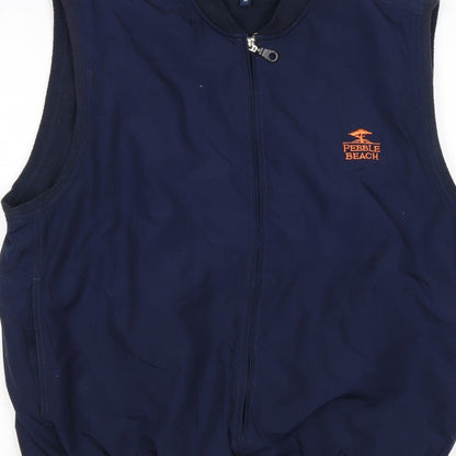 Pebble Beach Men’s Blue M Full Zip Golf Bodywarmer Waistcoat