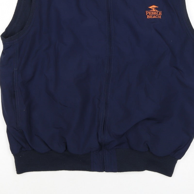 Pebble Beach Men’s Blue M Full Zip Golf Bodywarmer Waistcoat