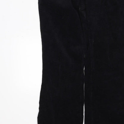 Mango Women Black UK 14 Cotton Corduroy Zip Front Jumpsuit