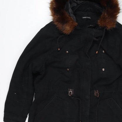 Capsule Women’s Black UK 20 Faux Fur Trim Hooded Parka Jacket
