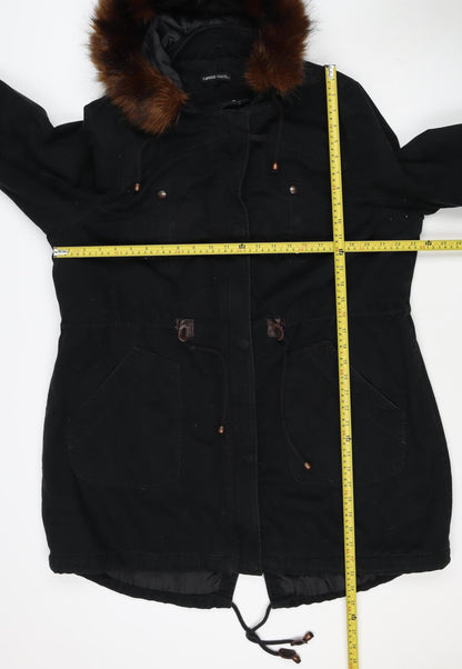 Capsule Women’s Black UK 20 Faux Fur Trim Hooded Parka Jacket