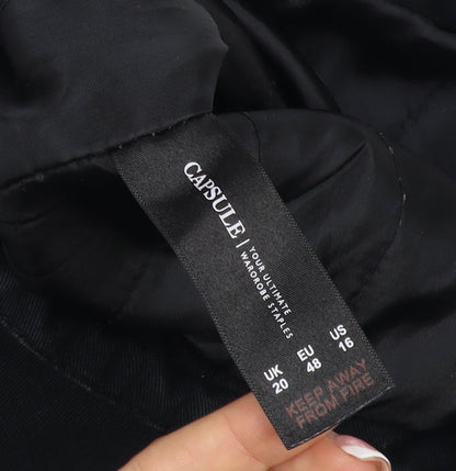 Capsule Women’s Black UK 20 Faux Fur Trim Hooded Parka Jacket