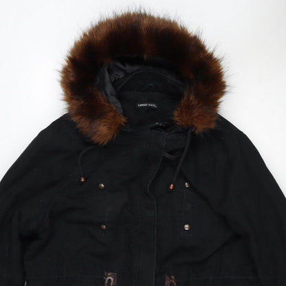 Capsule Women’s Black UK 20 Faux Fur Trim Hooded Parka Jacket