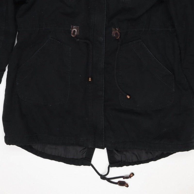 Capsule Women’s Black UK 20 Faux Fur Trim Hooded Parka Jacket
