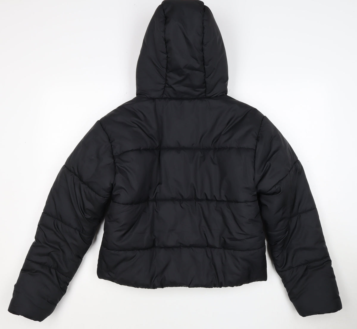 Nike Women Black XS Therma-FIT Hooded Puffer Jacket Quilted Insulated