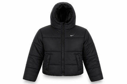 Nike Women Black XS Therma-FIT Hooded Puffer Jacket Quilted Insulated