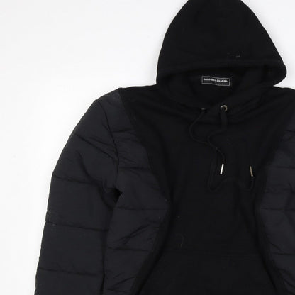 Maniere De Voir Men’s Black S Hooded Quilted Puffer Jacket