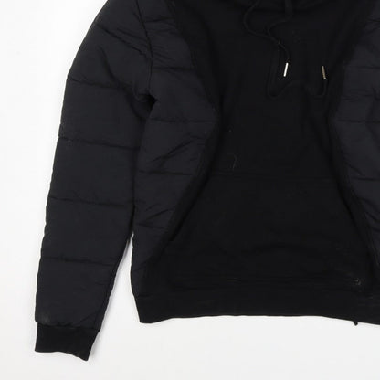 Maniere De Voir Men’s Black S Hooded Quilted Puffer Jacket