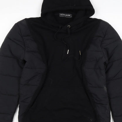 Maniere De Voir Men’s Black S Hooded Quilted Puffer Jacket