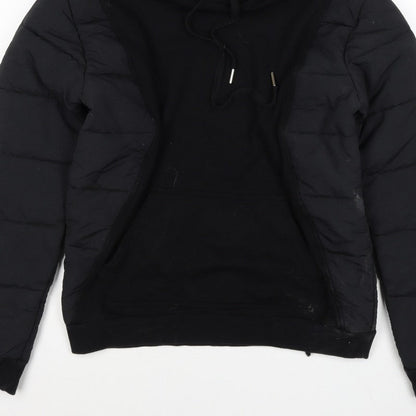 Maniere De Voir Men’s Black S Hooded Quilted Puffer Jacket