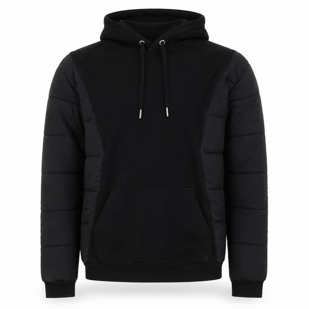 Maniere De Voir Men’s Black S Hooded Quilted Puffer Jacket