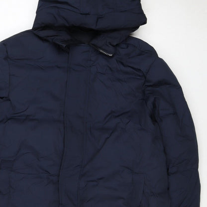 Marks & Spencer Women's Blue UK 12 Hooded Long Puffer Coat