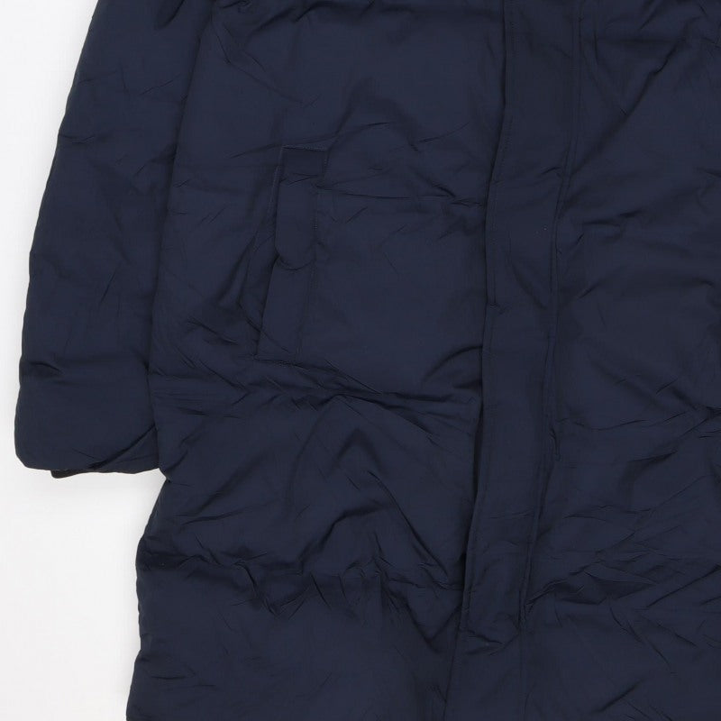 Marks & Spencer Women's Blue UK 12 Hooded Long Puffer Coat
